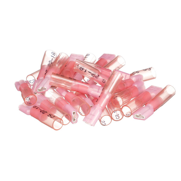 Seachoice Heat Shrink Insulated Disconnect, Marine Grade Heat-Shrinkable Female Disconnect Terminals, Red, Pack of 25, 22-18 Wire Range