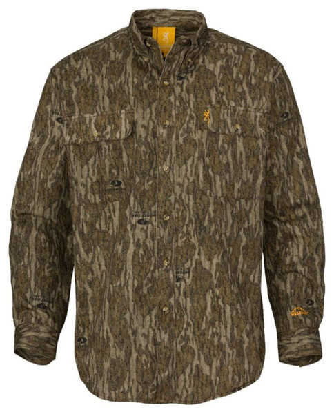 Browning 3017801901 Wasatch-CB Long Sleeve Shirt, Mossy Oak Original Bottomlands, Small