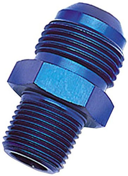 Edelbrock 660450 Blue Anodized Aluminum -6AN Flare to Pipe Straight Adapter