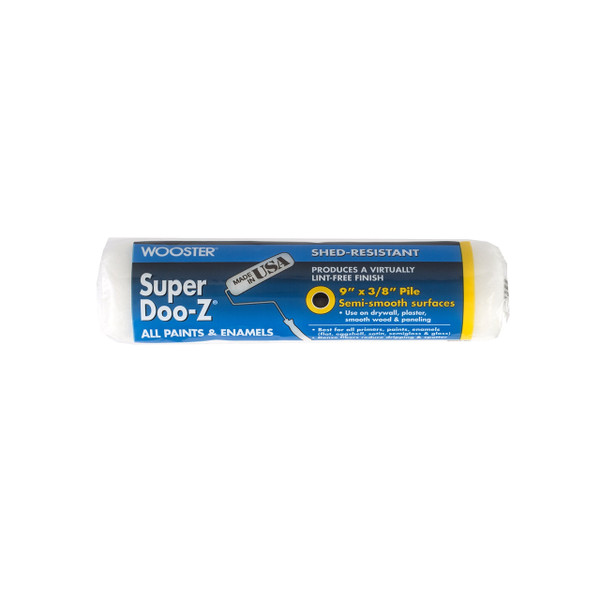 Wooster Brush R205-9 NAP Wooster Super Doo-Z Fabric 9 in. W x 3/8 in. Paint Roller Cover 1 pk, 9 Inch
