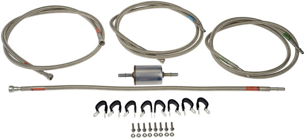 Dorman 819-839 Front Flexible Braided Stainless Steel Fuel Line Compatible with Select Chevrolet/GMC Models (OE FIX)