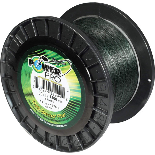 Power Pro Spectra Fiber Braided Fishing Line, Moss Green, 1500YD/80LB