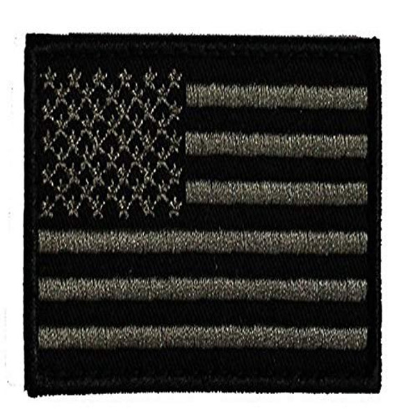 SME Patch US Flag Black, 3" x 2"
