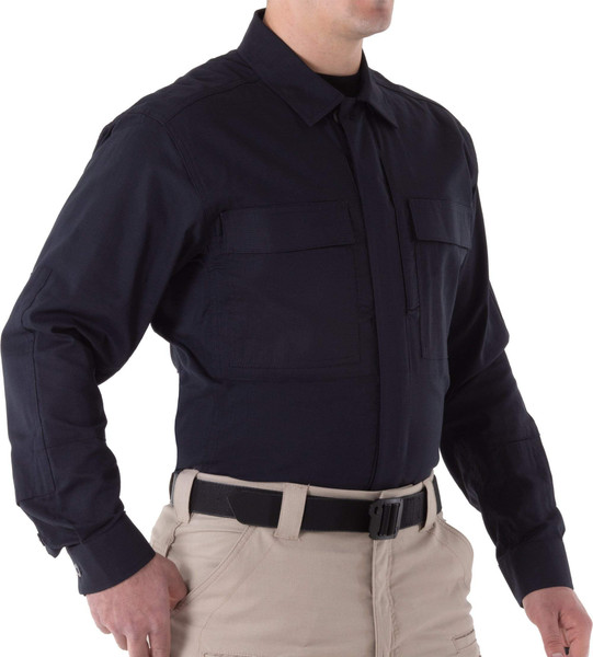 First Tactical 111008-729-M-R Men's V2 BDU Ls Shrt Midnight Navy M