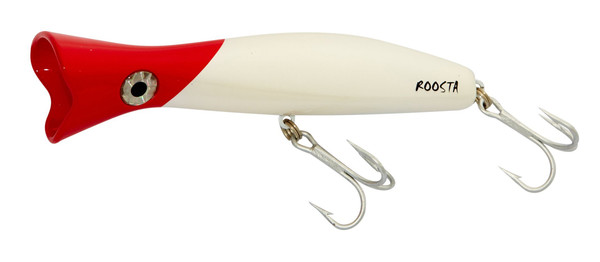 Halco RP160#H53 160 Roosta Popper, White Redhead