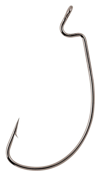 Matzuo Wide Gap Worm Hook J-Bend (Black Chrome, 1/0)