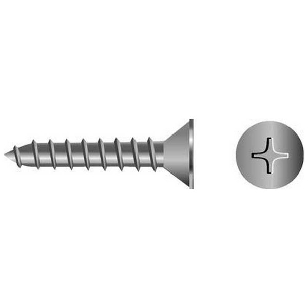 SeaChoice 59516; #4 X 3/4 Phillips Head Flat Tapping Screw 10/ Bag Made by SeaChoice