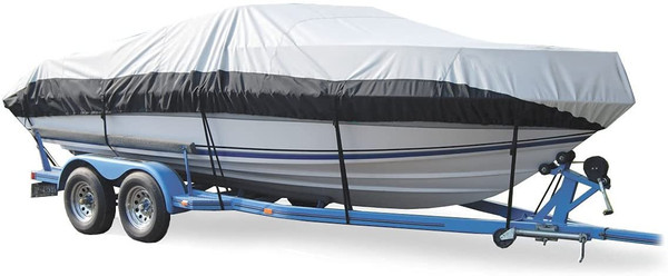 Taylor Made Products 70906 Boat Guard Eclipse Trailerable Boat Cover, 19-21-Feet x 102-Inch Beam for Vhull Runabout, Black & Gray