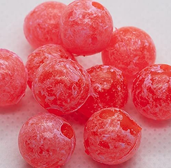 BnR Tackle SBMR16 Soft Beads, 16 mm, Mottled Red, Neutral Buoyancy, 10/Pack