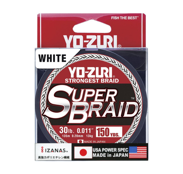 Yo-Zuri YZ-SB-30LB-WH-150YD: Super Braid White 30Lb 150Yd, White