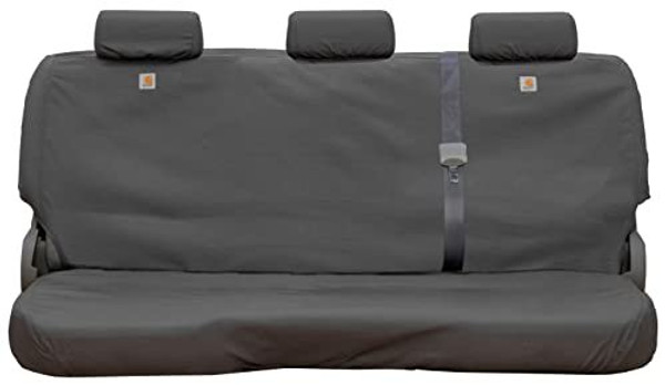 Covercraft Carhartt SeatSaver Custom Seat Covers for 2011-18 Ram 1500; 2019-23 Ram 1500 Classic; 2011-24 Ram 2500/3500, SSC7432CAGY (2nd Row Solid Bench Seat, Duck Weave Gravel)