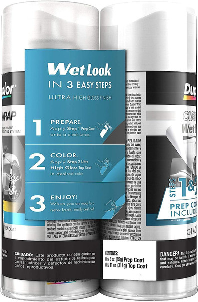 Dupli-Color ECWRC8810 Custom Wrap Wet Look Removable Automotive Paint - Glacier White Spray Paint - 11 oz. Aerosol Can