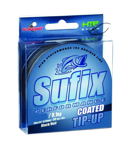 Sufix Performance 50-Yards Spool Size Tip Up Ice Braid Line (Black, 15-Pound)