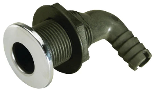 SEACHOICE Stainless Steel Covered Thru Hull Fitting, 1 1/2", 90 Degrees