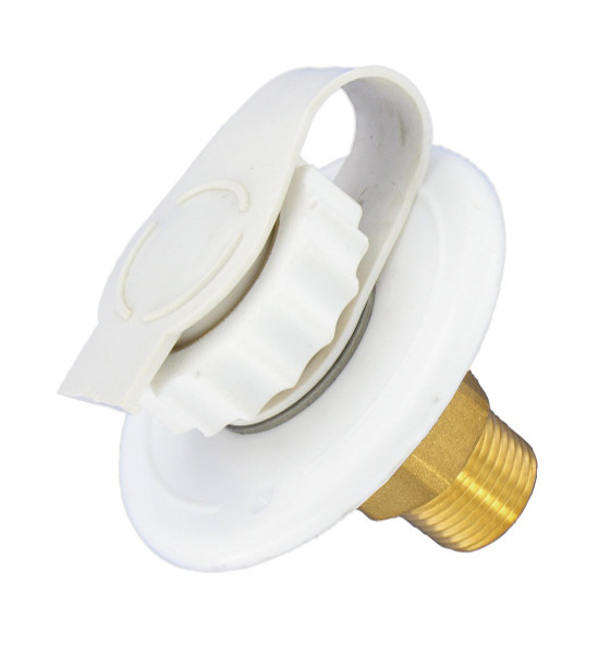 Valterra A01-0170LF White 2-3/4" MPT Lead-Free Flush Mount Water Inlet (Pack of 1)