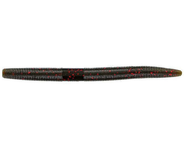Yamamoto 9-10-318 Senko Worm, 5" 10pk, Green Pumpkin with Large Red, One Size