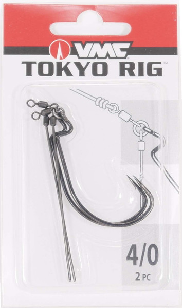 VMC, Tokyo Rig, #4/0 Hook Size, Black Nickel, Package of 2, Hook Size: #4/0