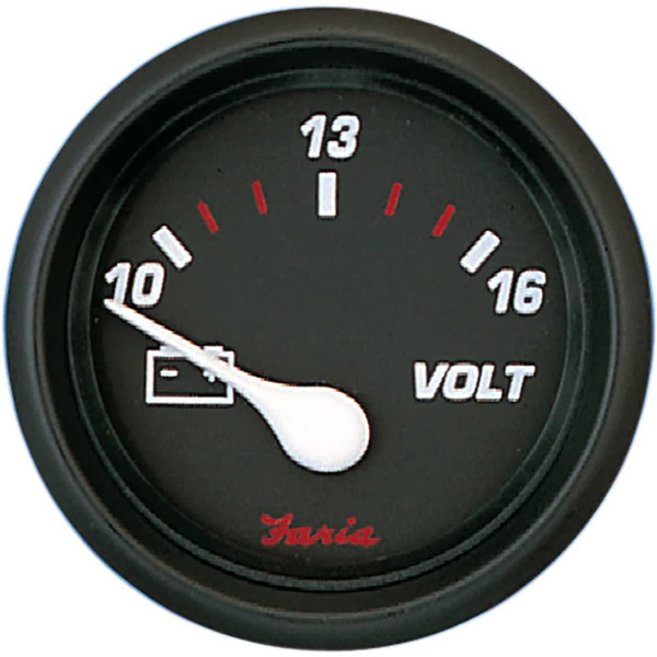 Faria Beede Instruments Faria 14605 Pro Voltmeter Gauge - 10-16 VDC - Red, 2"