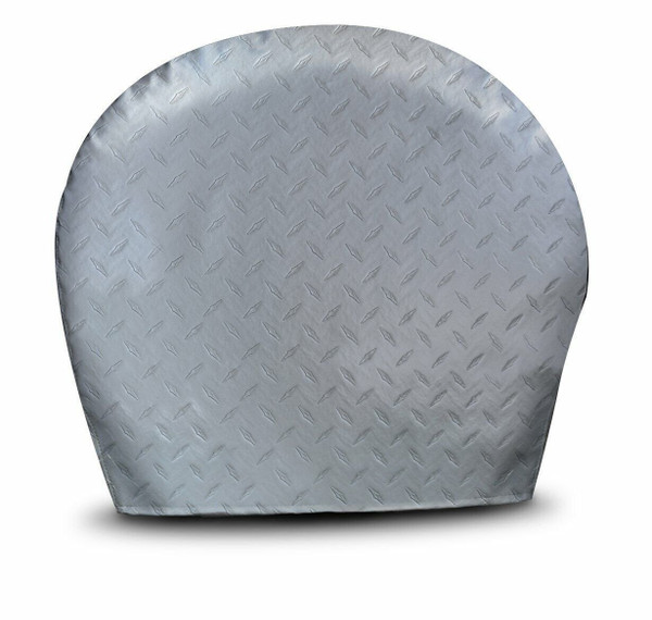 ADCO 3754 Silver #4 Diamond Plated Steel Vinyl Tyre Gard Wheel Cover, (Set of...