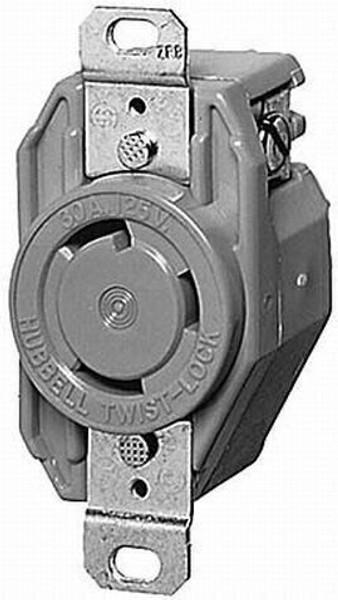 Hubbell Locking Devices, Twist-Lock, Marine Grade, Flush Receptacle, 30A 125V...