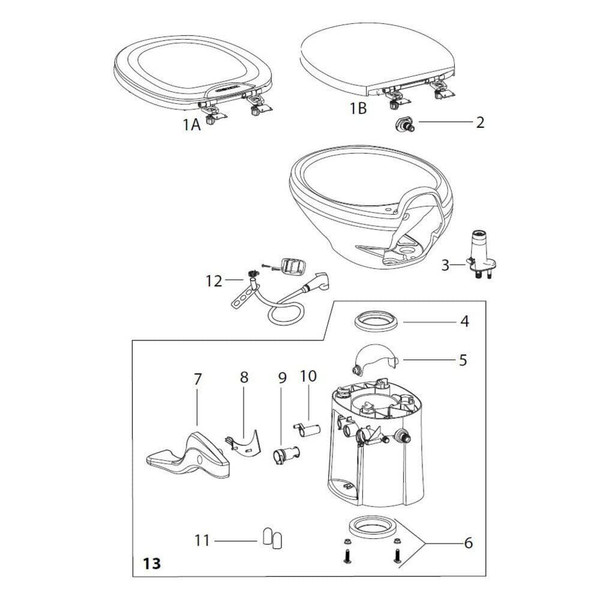 Thetford 34125 Nozzle for Aqua-Magic Style II Toilets - Bone