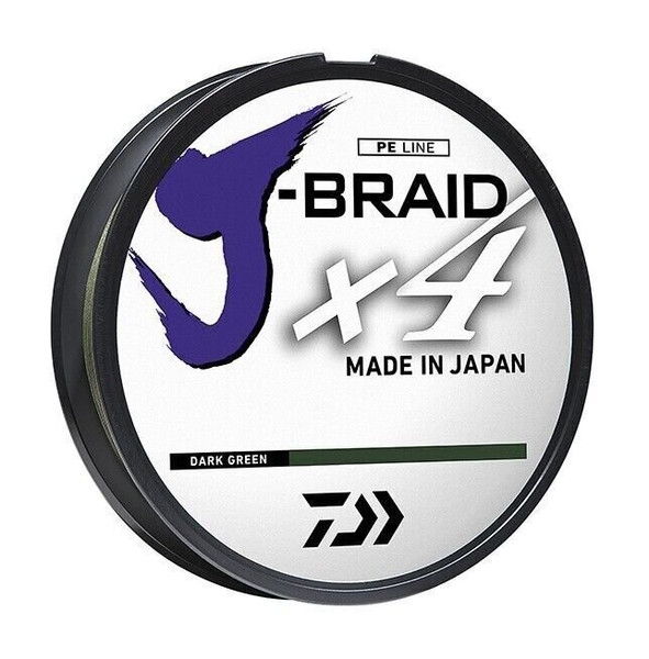 Daiwa J Braided 4 Strand Line 15lb 300yd Filler Spool Dark Green JB4U15-300DG