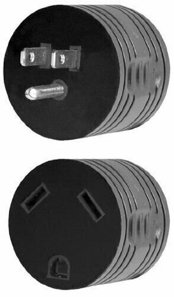 Voltec 30 Amp Female 15 Amp Male Park Molded Adapter 5-15P Plug Black 16-00500