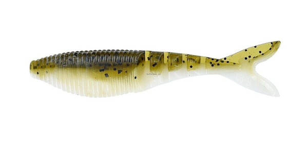 Yamamoto Zako Forked Tail Swimbait 4" Green Pumkin w/Black/White 6/Pk 134-06-981