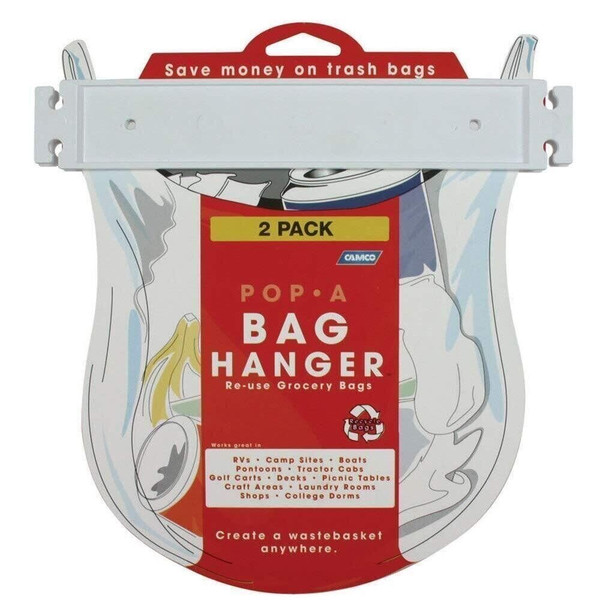 Camco Pop-A-Bag Plastic Bag Hanger- Neatly Mount and Reuse Plastic Grocery Bags,
