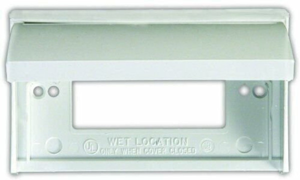 JR Rectangular Weatherproof GFCI Outlet Receptacle Cover Polar White 47515