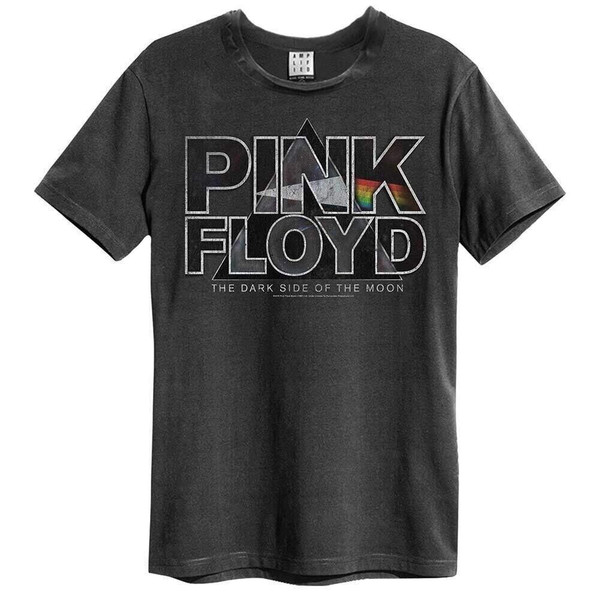 Pink Floyd T Shirt Space Pyramid Official Mens Amplified Vintage Charcoal Size