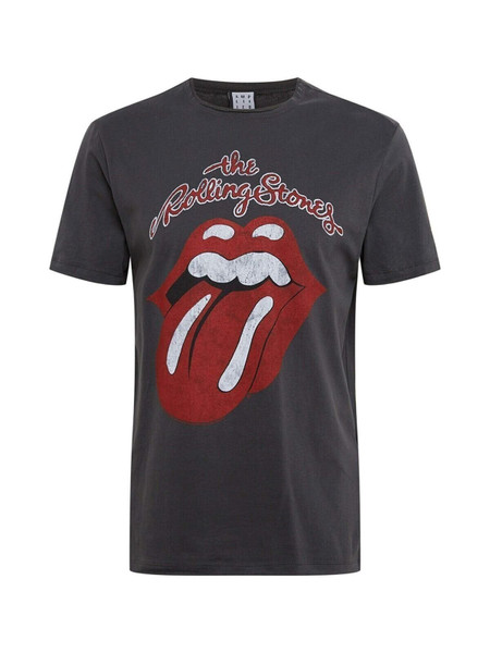 Amplified Rolling Stones Vintage Tongue Unisex T-Shirt (XX-Large) Charcoal