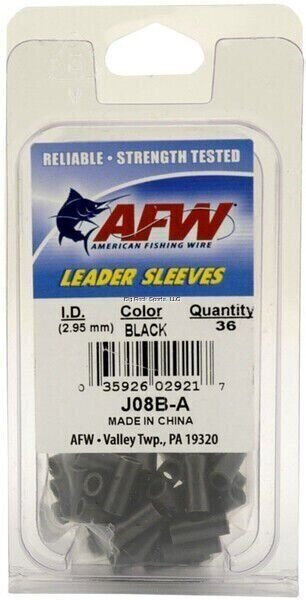 American Fishing Wire Single Barrel Crimp Sleeves, Black Color, Size 6, 0.082...