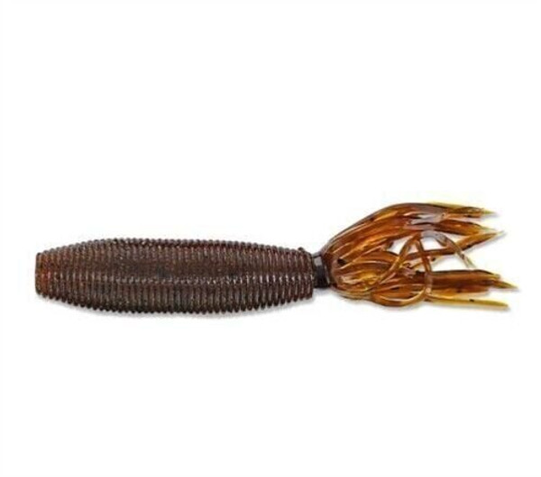 Yamamoto 92F-10-286 Fat Ika, 4" 10pk, Dark Pumpkin with Large Black