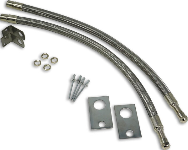 TireMinder 16-19.5 Inch Braided Steel Valve Extender Kit for Dually Wheels, Hub