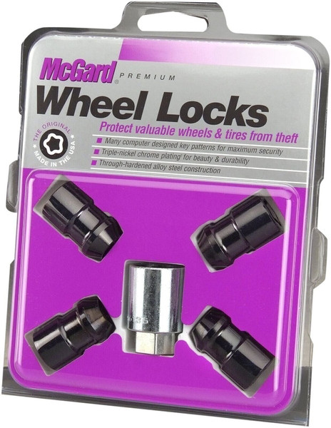 MCGARD 24038 Black Cone Seat Wheel Locks (1/2"-20 Thread Size) - Set of 4, 4
