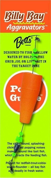Billy Bay Pop N' Gurgle Aggravator 3 In Popper Float Rig Orange 778-O