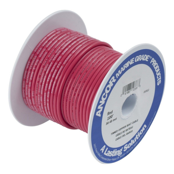Ancor 119502 Tinned Copper Battery Cable, 4/0 AWG (103mm2), Red - 25ft