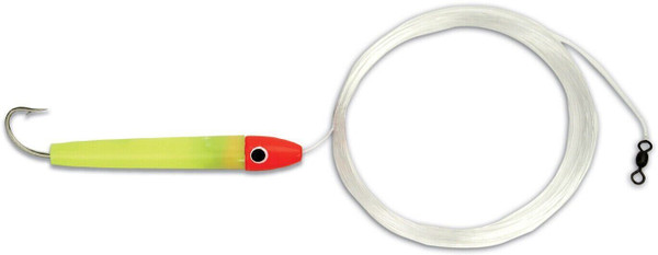 GOT-CHA Troll Rig #2/0 Hook 18Ft 30Lb Mono Leader Fluor Red/Chartreuse GT108