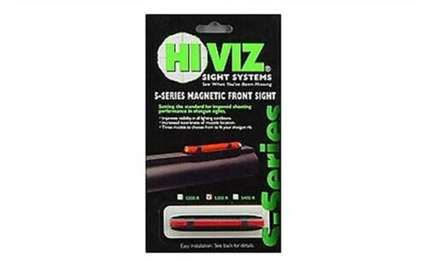 NEW! HIVIZ Narrow Magnetic Fiber Optic Shotgun Sight with Red Light Pipe S300R