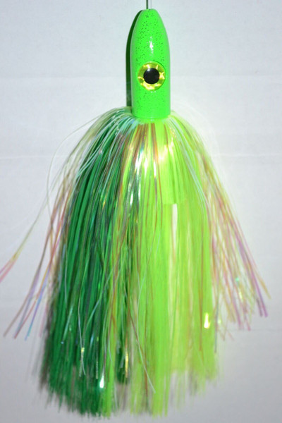 Blue Water Candy Bullet Jig 9" 3 1/4 Oz Green/Chartreuse Skirt/Orange Head 55012