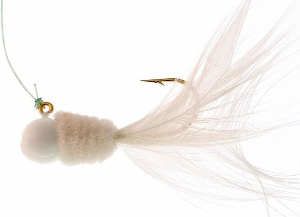 Mr. Crappie SD3D-701 Slab Daddy Jig 1/8 oz, White, 3/Pack
