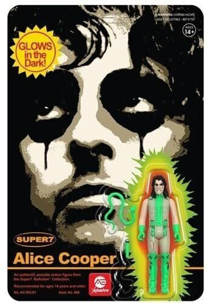 Super 7 - Alice Cooper Reaction Figure - Glow-in-The-Dark (AE Xclusive)