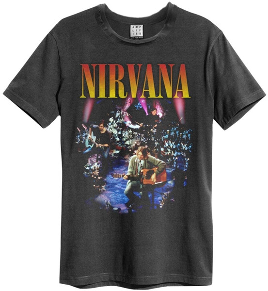 Nirvana 'Live in New York' (Charcoal) T-Shirt - Amplified Clothing (Small)