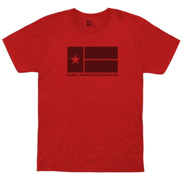 Magpul Cotton Crew Neck Short Sleeve T-Shirt for Men, Lone Star Red, Small