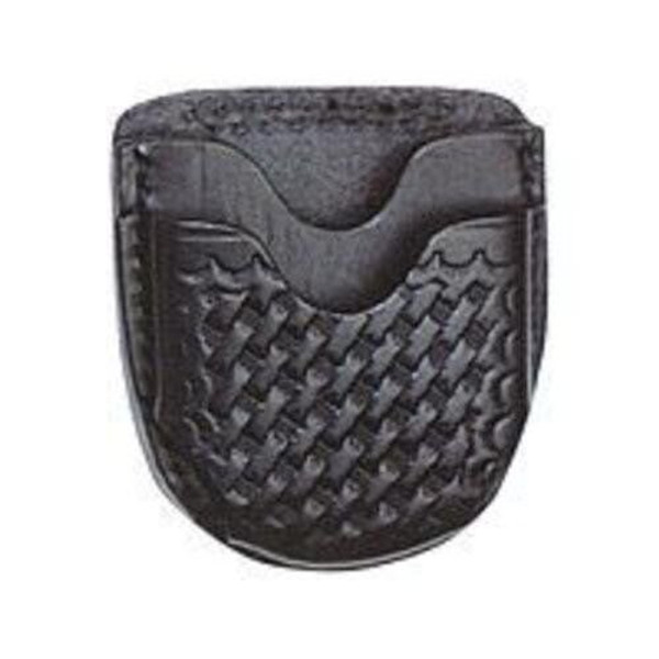 Boston Leather 5515-2 Black Clarino Open Top HandCuff Case Belt Slot Attachement