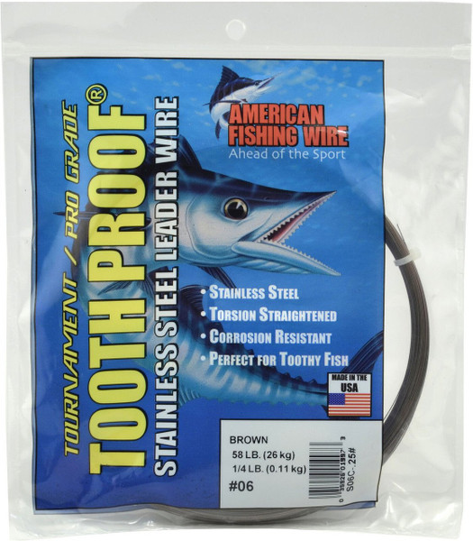 AFW #12 ToothProof Stainless Steel Single Leader Wire 174Lb Camo 1/4 Lb S12C-25#
