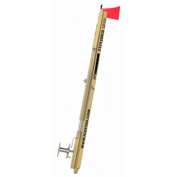 HT Enterprise EX-200 Explorer Wood Stick Tip-Up W/ 200' Metal Spool W/Drag