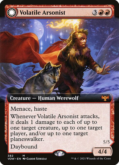 Volatile Arsonist // Dire-Strain Anarchist (VOW) (Foil) (Extended Art) (#382)