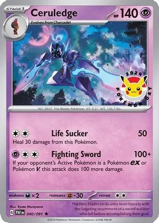Ceruledge - 040/091 (Pokemon Day 2024) (Cosmos Holo) (PTCG-MCAP) (Holofoil) (#040/091)